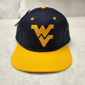 Vintage West Virginia Mountaineers Logo 7 Hat‎ Cap Snap Back Blue Gold NCAA